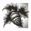 acorn with oak leaf tattoo design idea