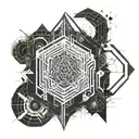 geometric shapes and fractals Fibonacci sequence incorporated tattoo design idea