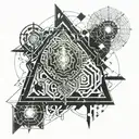 geometric shapes and fractals Fibonacci sequence incorporated tattoo design idea
