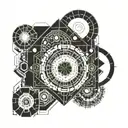 geometric shapes and fractals Fibonacci sequence incorporated tattoo design idea