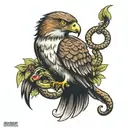 hawk eatting snake  tattoo design idea