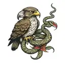 hawk eatting snake  tattoo design idea