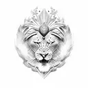 Warrior with lion and eagle tattoo design idea