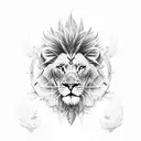 Warrior with lion and eagle tattoo design idea