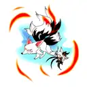 nine tail fox tattoo design idea