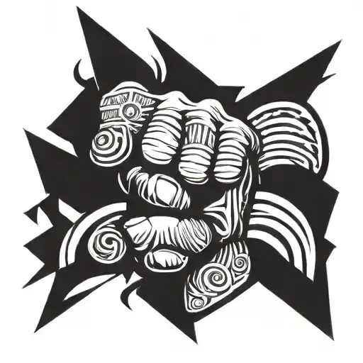 American fist weapon tattoo design idea