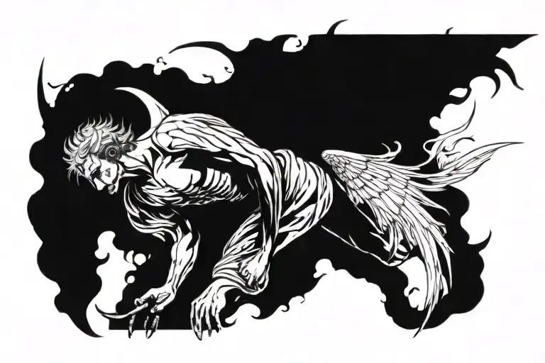 Lucifer the fallen angel falling from heaven tattoo design idea
