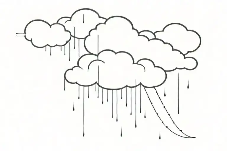 hypersensitive cloud that makes it rain tattoo design idea