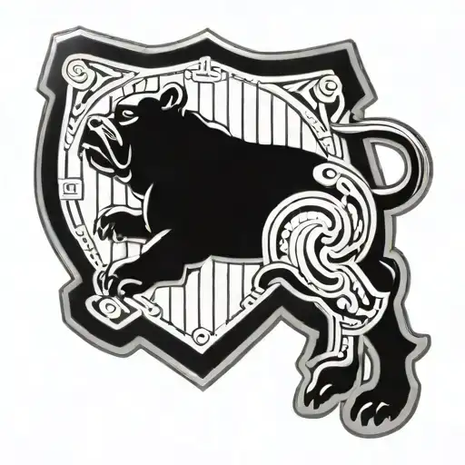 Hungarian ancestry Viking Pagan bulldog steel armor wooden shield tattoo design idea