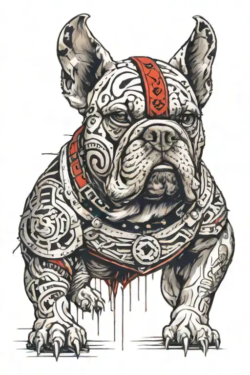 Hungarian ancestry Viking Pagan bulldog steel armor wooden shield tattoo design idea