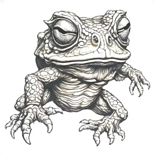 hungarian warrior toad tattoo design idea