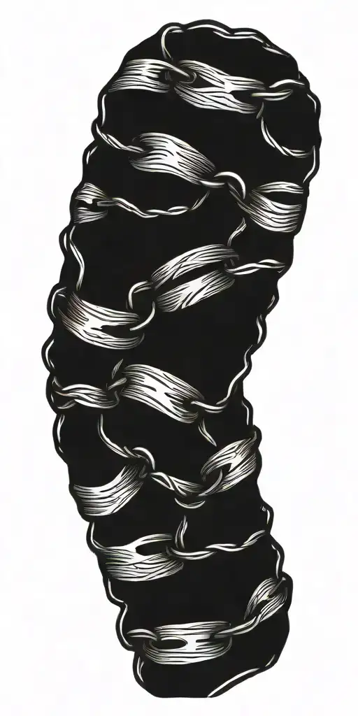 Steel Timber chain link fence ghost tattoo design idea