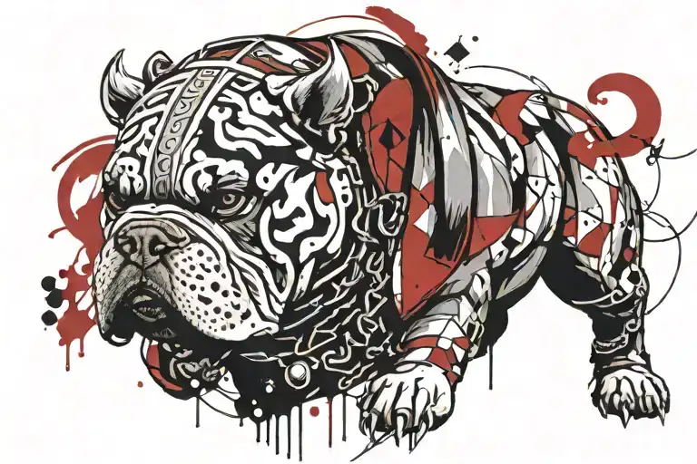 Hungarian ancestry Viking Pagan bulldog steel armor wooden shield tattoo design idea