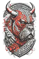 Hungarian ancestry Viking Pagan bulldog steel armor wooden shield tattoo design idea