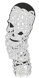 Steel Timber chain link fence ghost tattoo design idea