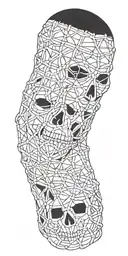 Steel Timber chain link fence ghost tattoo design idea