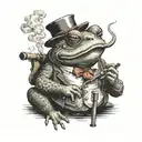 hungarian warrior toad smoking a pipe tattoo design idea