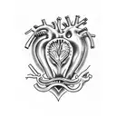 anatomical heart with brain and a lion tattoo design idea