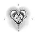 anatomical heart, brain and a lion tattoo design idea