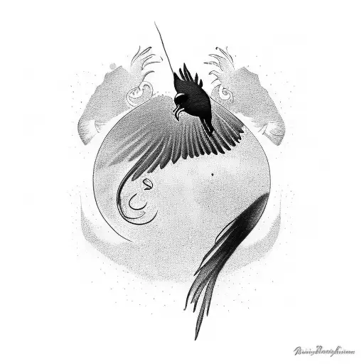 black bird tattoo based off the song "Black Bird" by the Beatles tattoo design idea