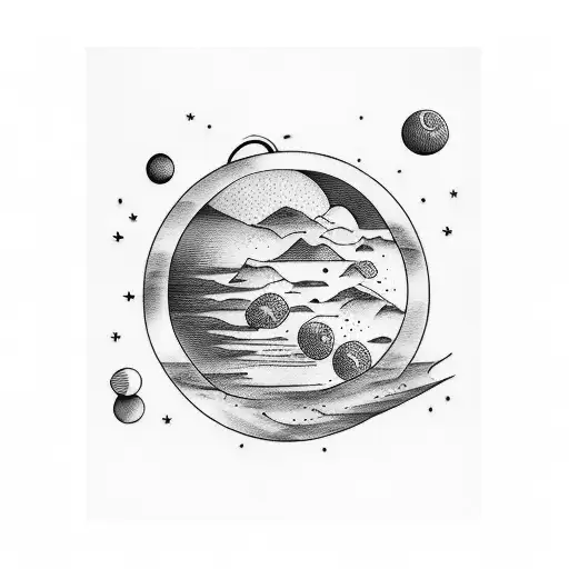  Venus planet, ravine, Pistacia tree tattoo design idea