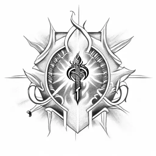 Sacred Heart, a dagger and dragon tattoo design idea