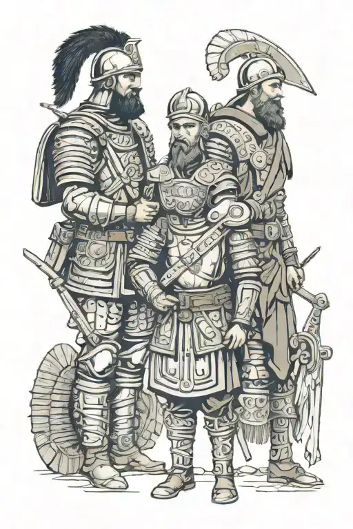 Roman centurion, Ukrainian Cossack, soldier of the SS Galicia division, soldier of the Kievan Rus tattoo design idea