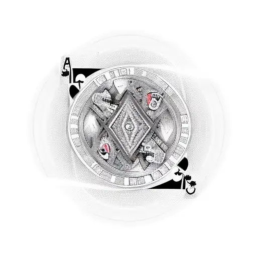 Poker card, spiral staircase, chess king, geometric patterns, South African representation, R&O fusion, Roman numerals,  tattoo design idea