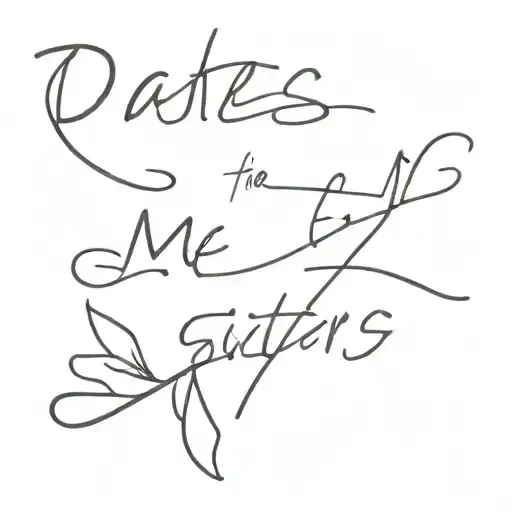 dates for me and my sisters 2001 2003 2004 written tattoo design idea