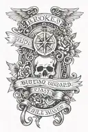 broken sword between 2 bible verses tattoo design idea