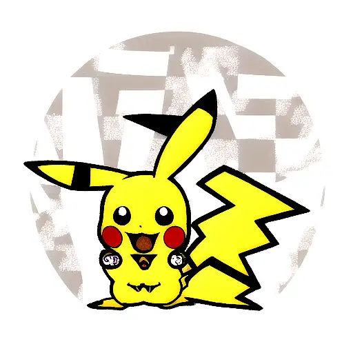 pikachu en moto tattoo design idea