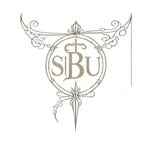 The inscription in Latin "capitan sbu" is made on a transparent background in Latin American style in a Gothic font tattoo design idea