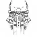 doom slayer with shotgun tattoo design idea