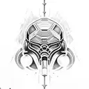 doom slayer with shotgun tattoo design idea