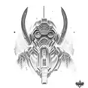 doom slayer with shotgun tattoo design idea