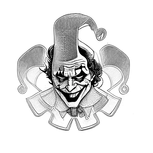 a joker tattoo design idea
