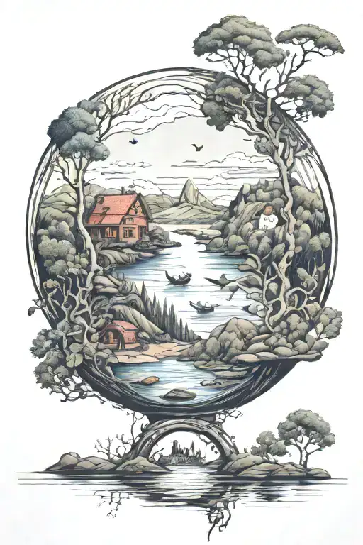 mix between bohuslän, sweden and The gambia  tattoo design idea