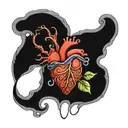 heart with zweihander piercing it tattoo design idea