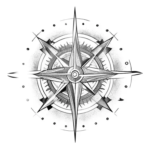 Arrow compass scorpion tattoo design idea