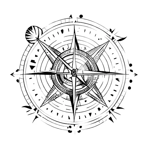 Arrow compass scorpion tattoo design idea