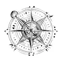 Arrow compass scorpion tattoo design idea