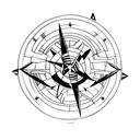 Arrow compass scorpion tattoo design idea