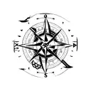 Arrow compass scorpion tattoo design idea