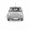 Mini Cooper Car Realistic Color  tattoo design idea