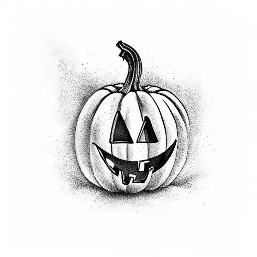 flaming pumpkin halloween tattoo design idea