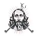 Jesus smoking weed tattoo design idea