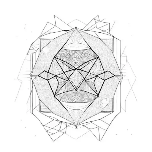 triangle with hexagon pattern inside tattoo design idea