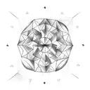 triangle with hexagon pattern inside tattoo design idea