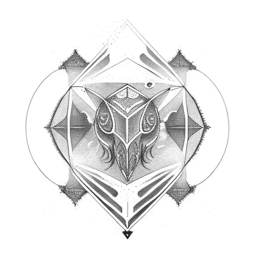 A black spade surrounded by intricate geometric patterns tattoo design idea