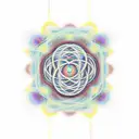 A psychedelic representation of string theory interwoven with sacred geometry tattoo design idea